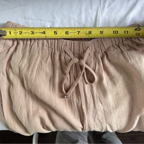 Lillusory NWT Beige Linen Blend Wide Leg Pants Elastic Waist Small - Picture 7 of 10